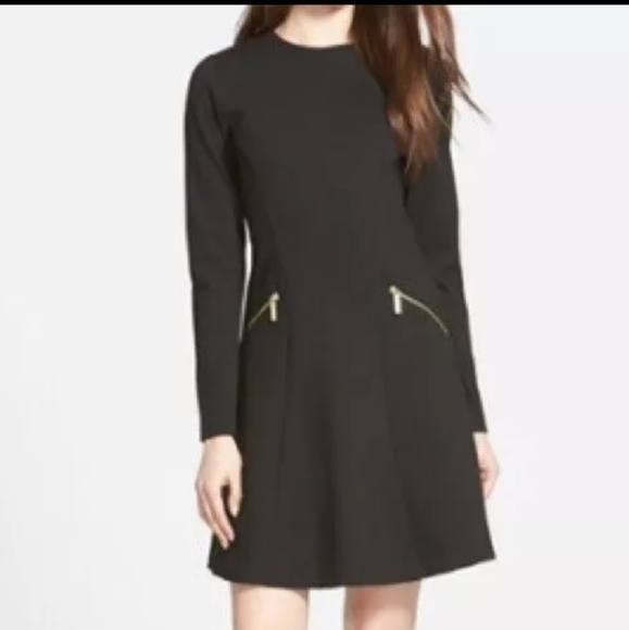 MICHAEL Michael Kors Dresses & Skirts - Michael Kors Longsleeve Little Black Dress Back Zip Closure Zip Pockets Size 4